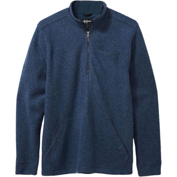 NWT Marmot Wool Blend Men's Ryerson Half Zip Fleece Sweater Jacket Indigo - Picture 1 of 4